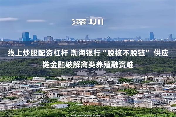 线上炒股配资杠杆 渤海银行“脱核不脱链” 供应链金融破解禽类养殖融资难