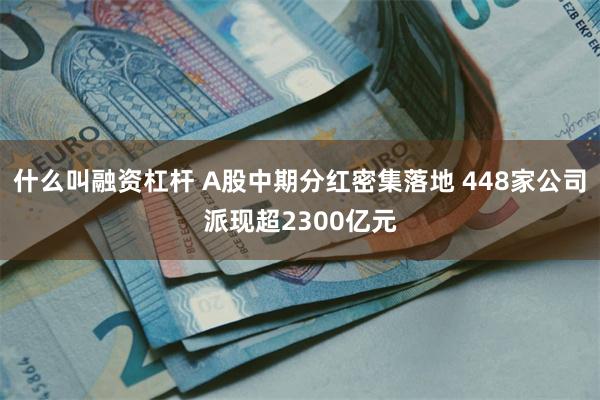 什么叫融资杠杆 A股中期分红密集落地 448家公司派现超2300亿元