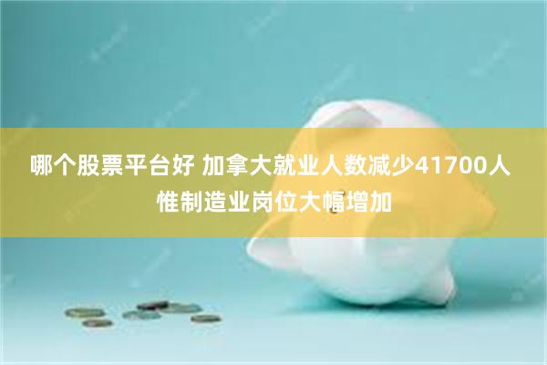 哪个股票平台好 加拿大就业人数减少41700人 惟制造业岗位大幅增加