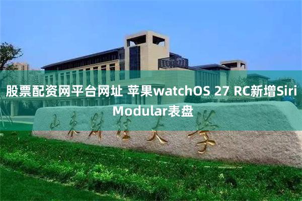 股票配资网平台网址 苹果watchOS 27 RC新增Siri Modular表盘
