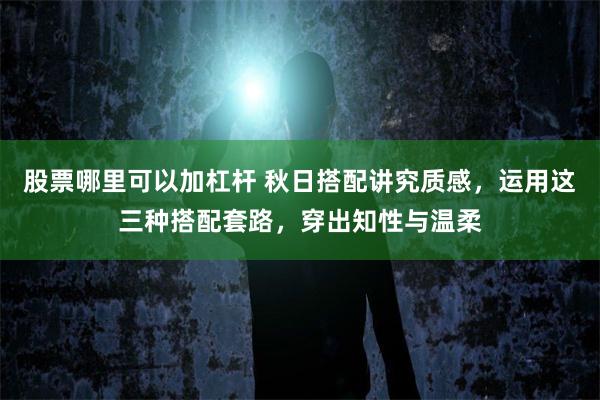 股票哪里可以加杠杆 秋日搭配讲究质感,运用这三种搭配套路,穿出知性与温柔